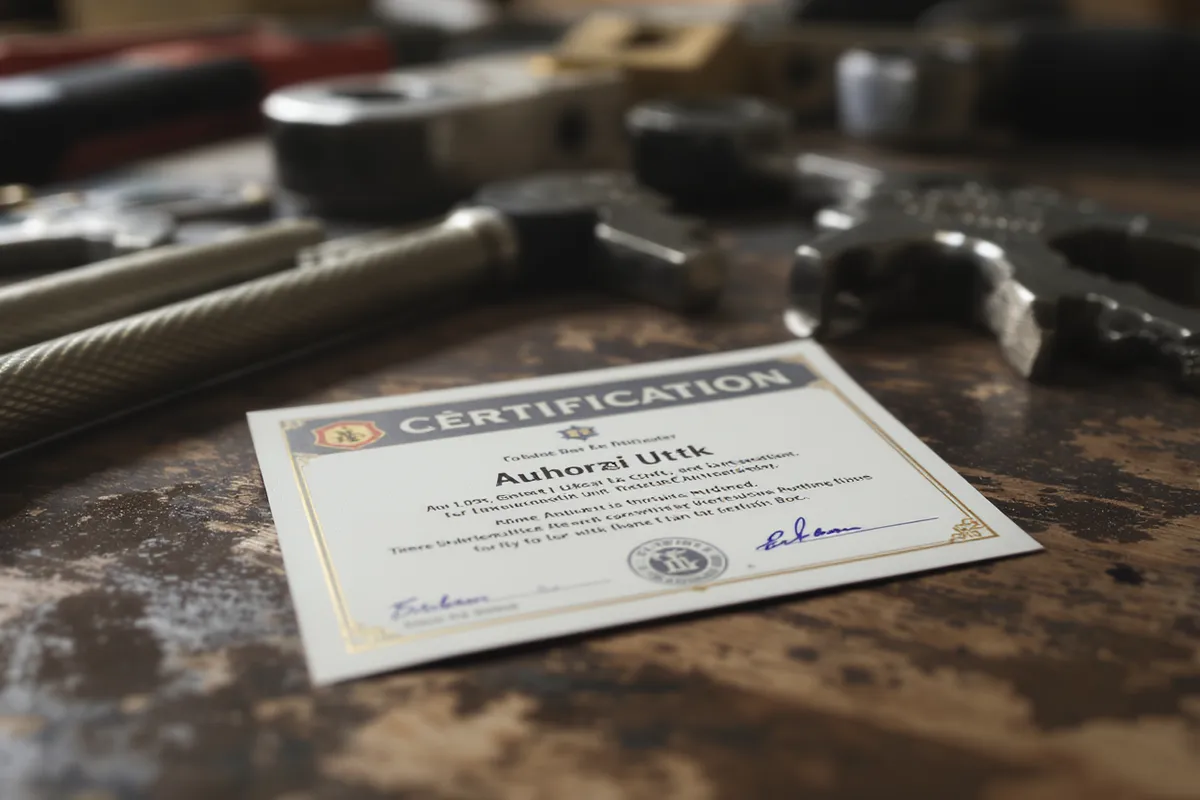 Auktoriserad låssmed arbetar med certifierat lås