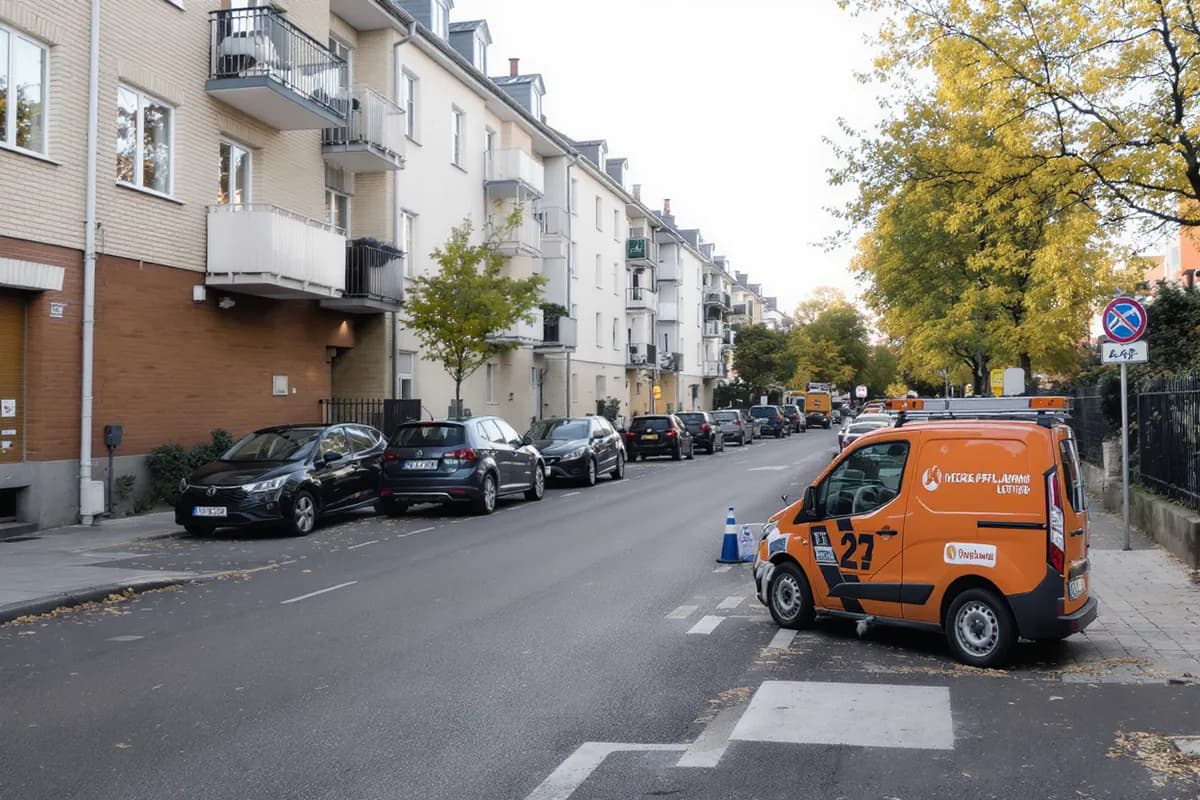 Rörmokare från VVS-jouren åtgärdar en akut vattenläcka under diskbänken i en lägenhet i Malmö