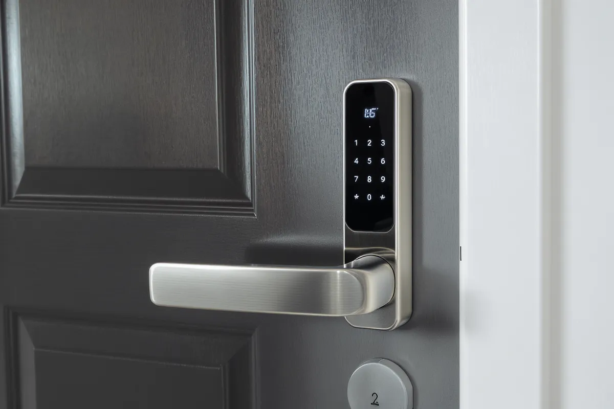 Yale Doorman smartlås installeras på ytterdörr av låssmed