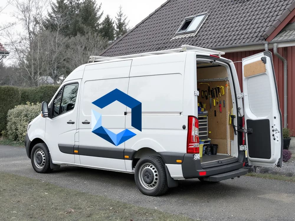 Jourpartners servicebil på plats hos kund